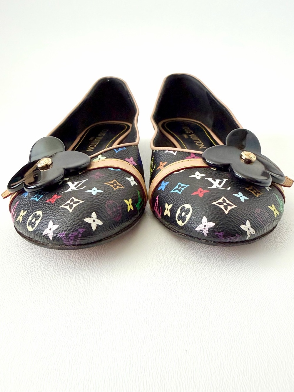LOUIS VUITTON | Takashi Murakami Multicolor Ballet Flats Black Monogram EU 38.5 - Picture 6 of 14